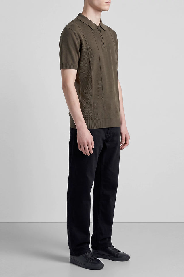 Zipper Textured Polo