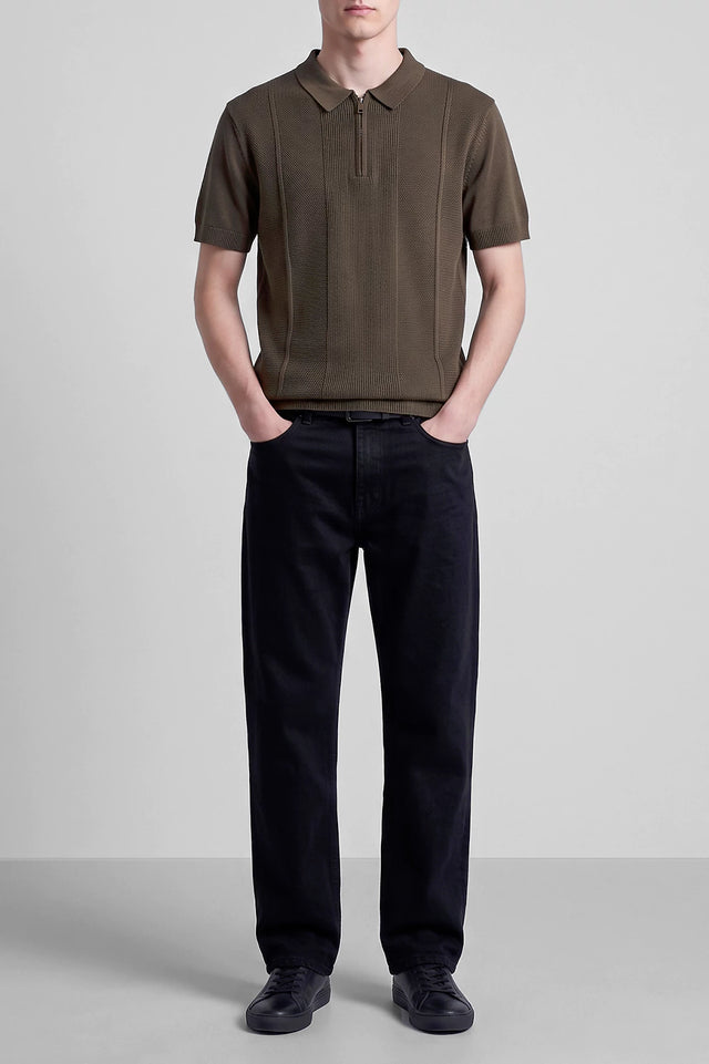 Zipper Textured Polo