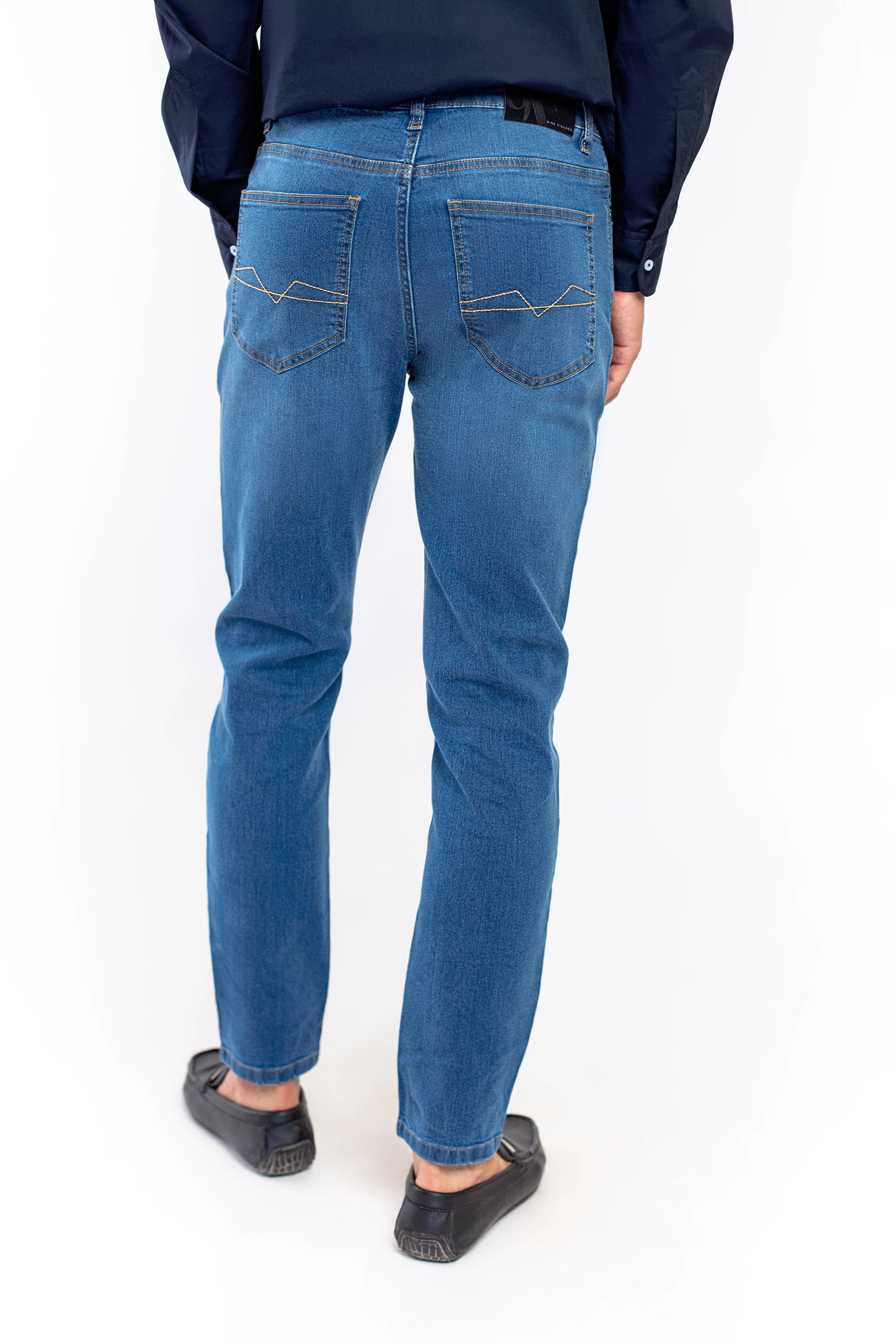 Slim Fit Mid Blue Jeans - 9figure