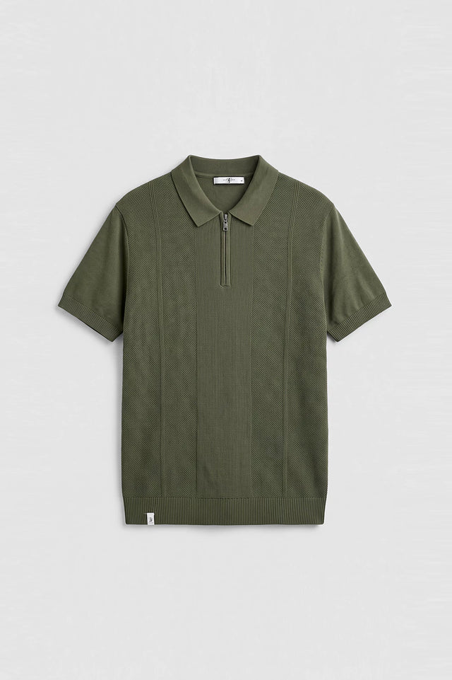 Zipper Textured Polo