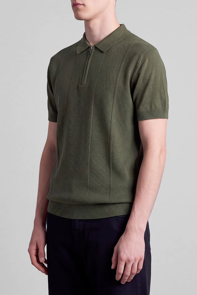 Zipper Textured Polo