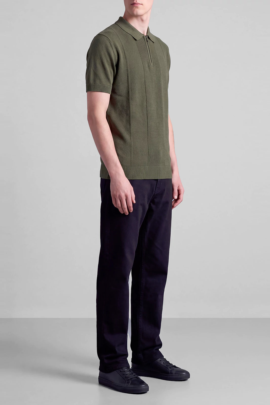 Zipper Textured Polo