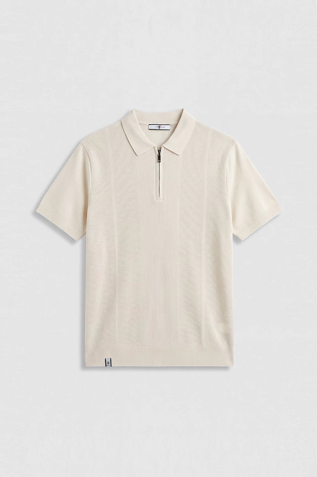 Zipper Textured Polo