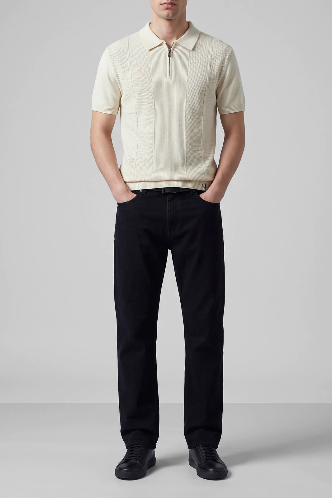Zipper Textured Polo