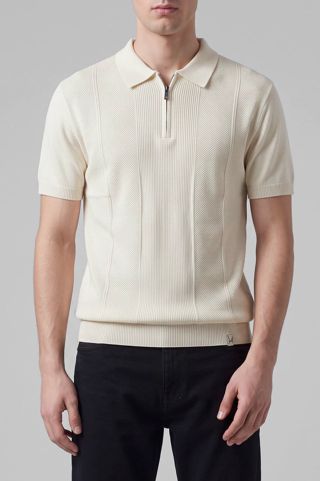 Zipper Textured Polo