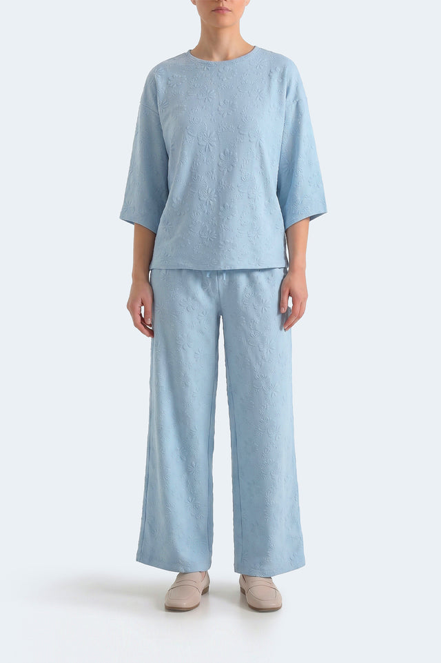 Womens Jacquard Textured Co-ord Set