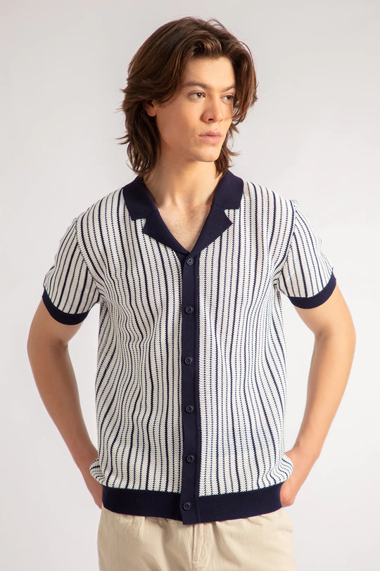 Cuban Collar Knitted shirt