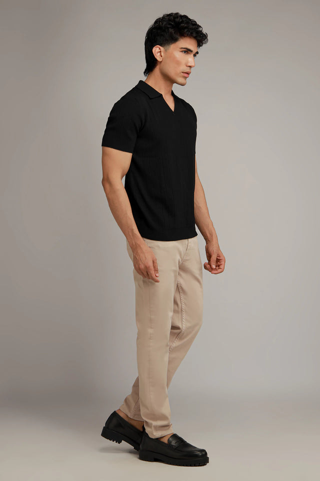 Johnny Collar Textured Polo