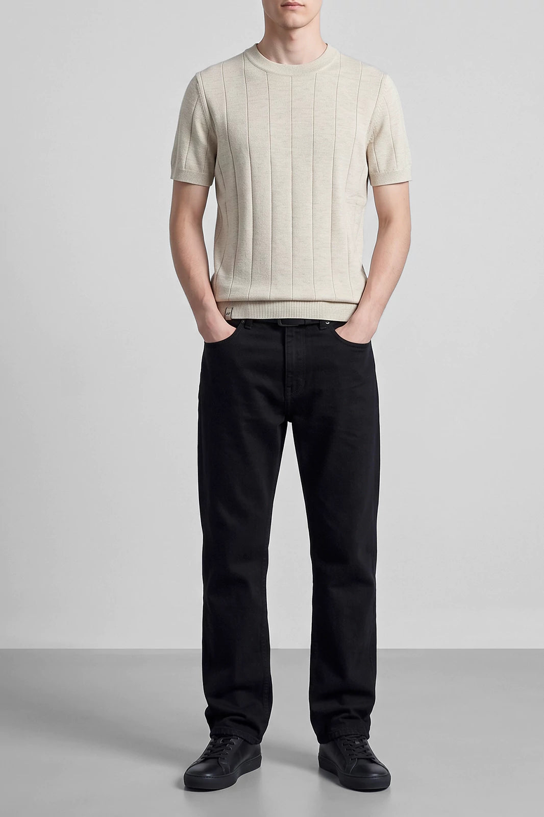 Crew Neck Textured T Shirt