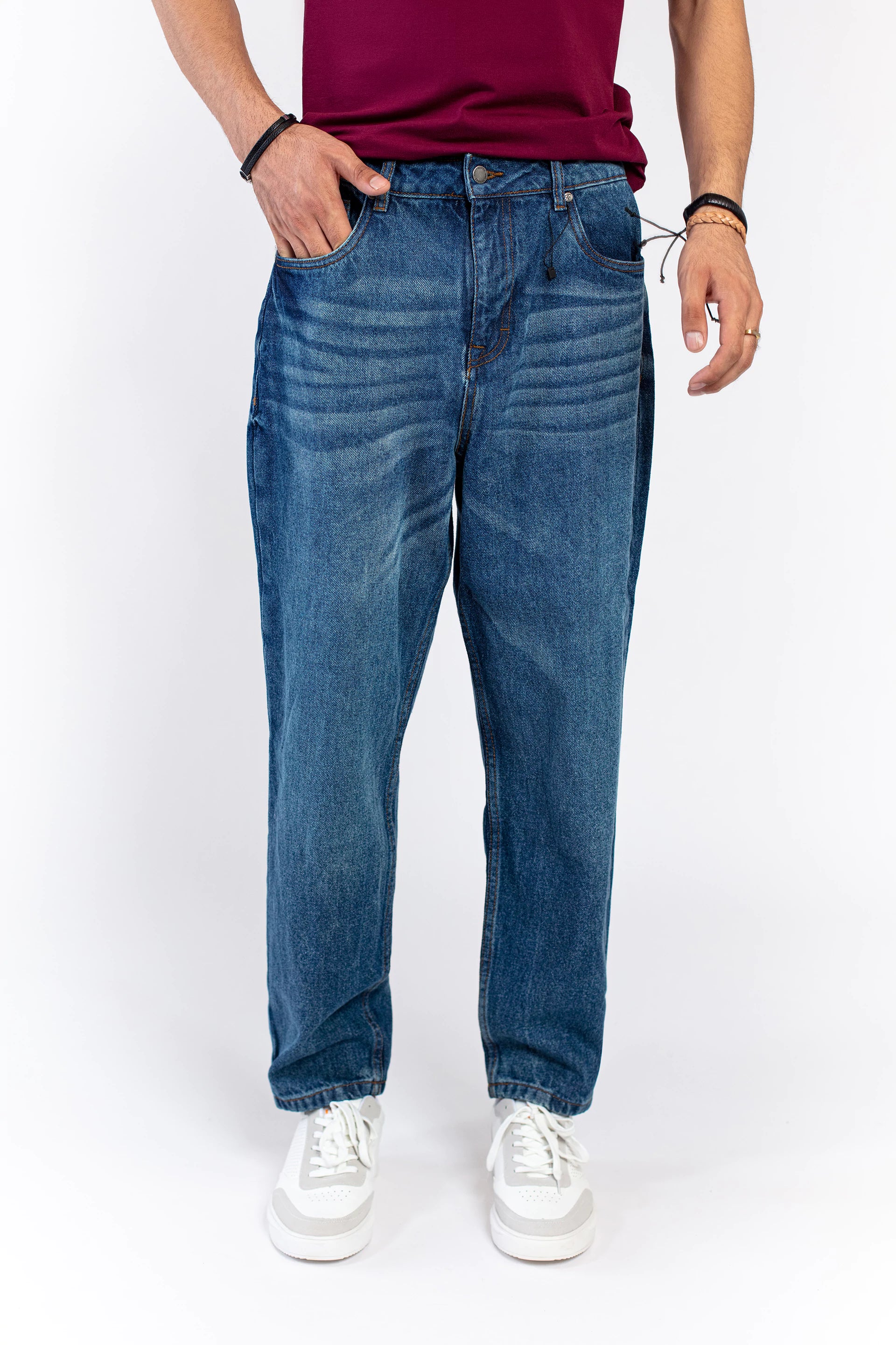 Mid Blue Baggy  Fit Jeans