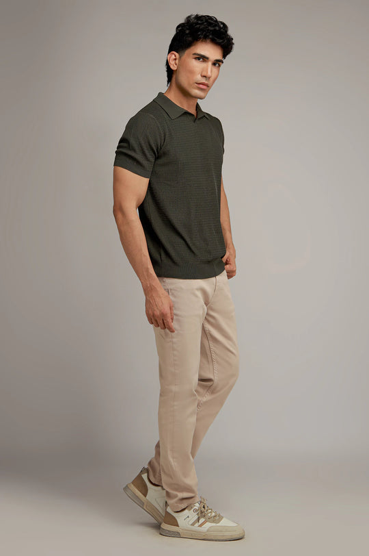 Johnny Collar Textured Polo