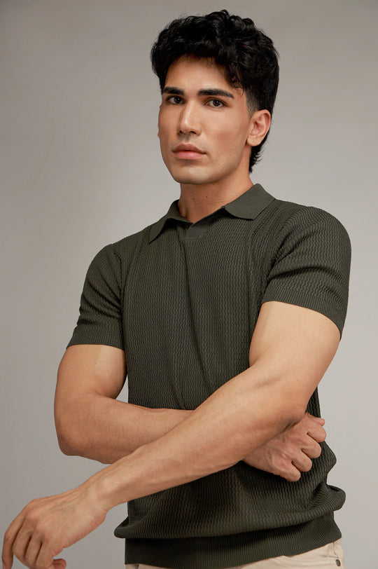 Johnny Collar Textured Polo