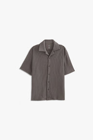 Cuban Collar Textured Shirt