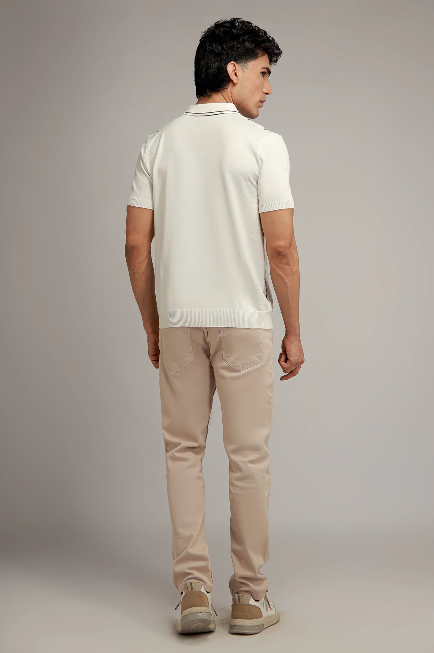 Zipper Striped Polo