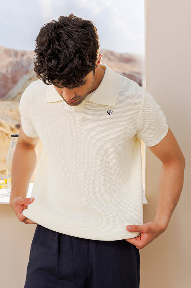 Johnny Collar Textured Polo