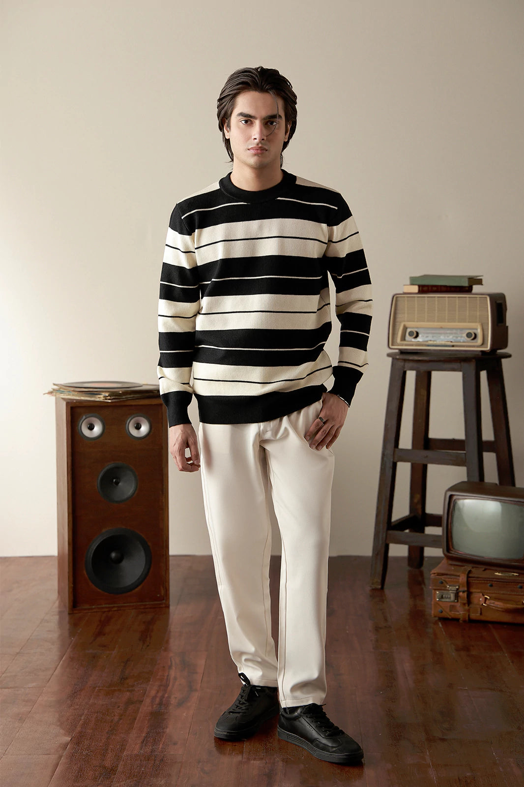 Crew Neck Striped Sweater