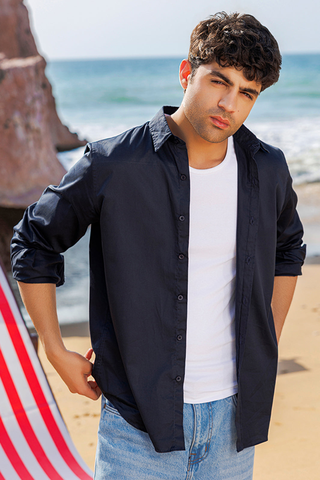 Basic Collar Embroidered Shirt