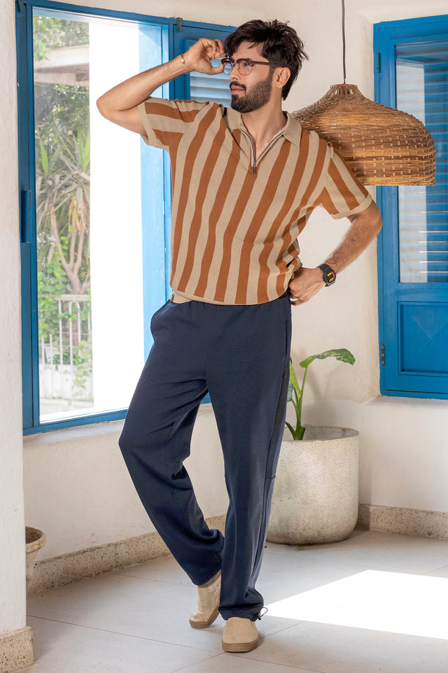 Striped Textured Polo