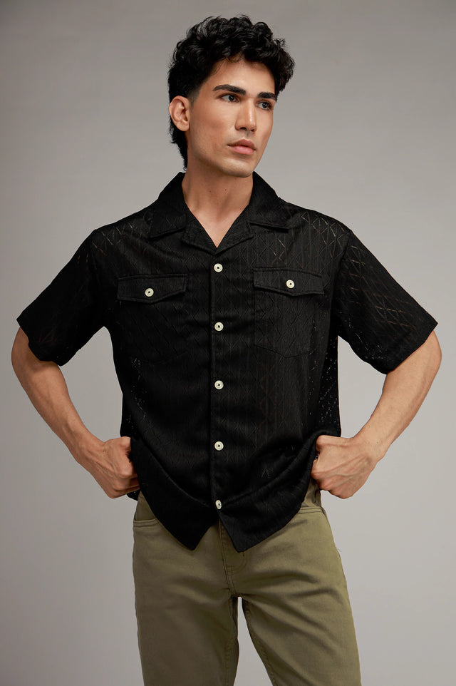 Cuban Collar Knitted shirt