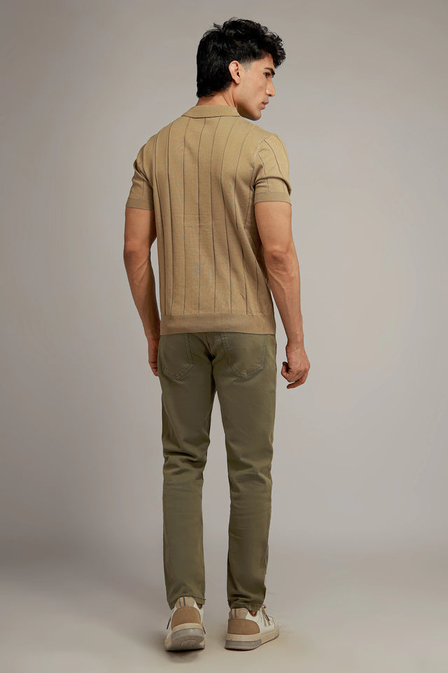 Zipper Textured Polo