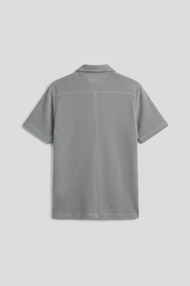 Cuban Collar Textured Shirt