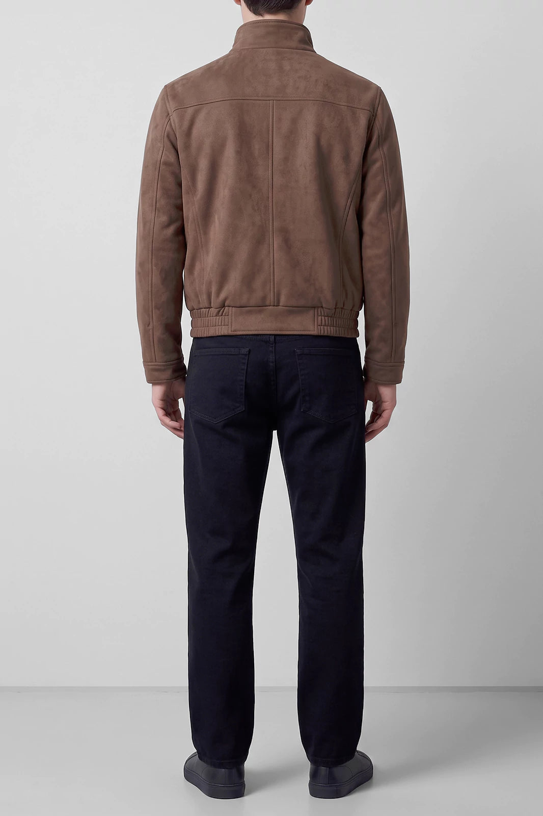 Mock Neck Suede Jacket