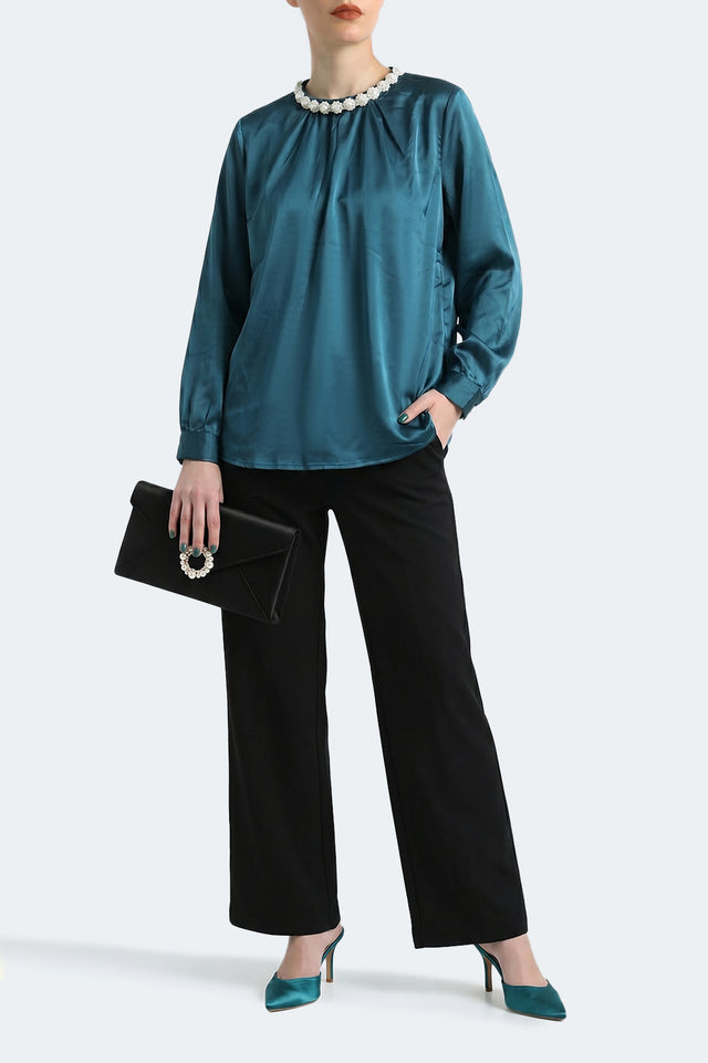 Studded Silk Top