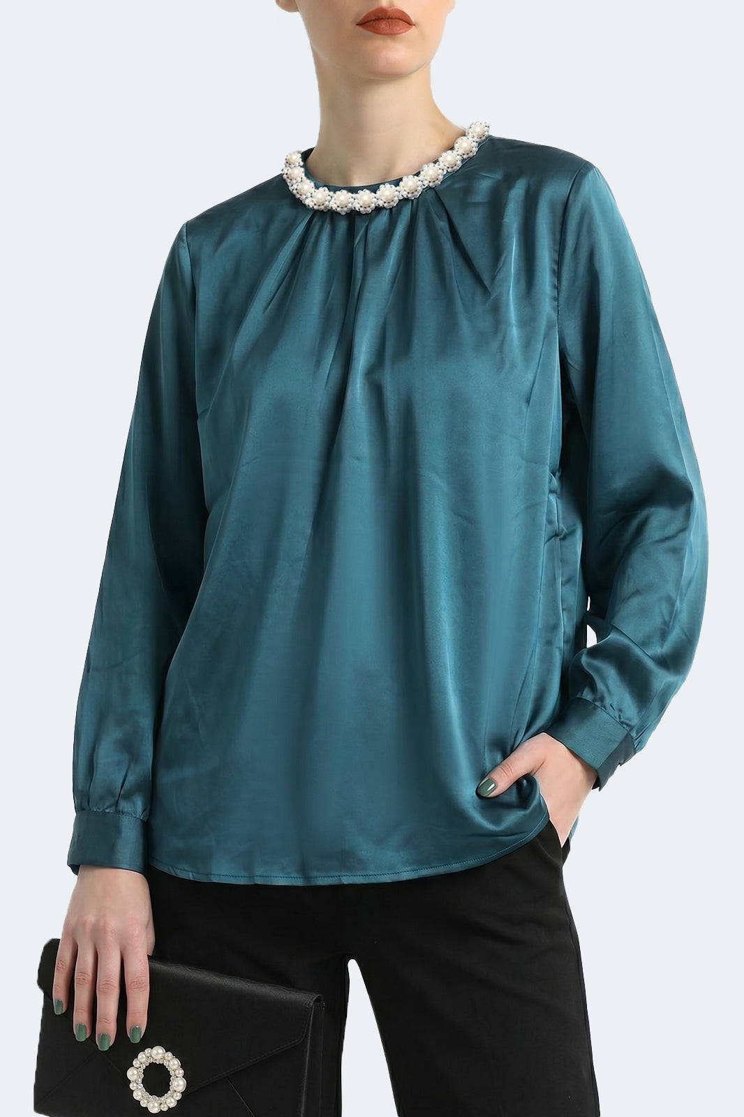 Studded Silk Top