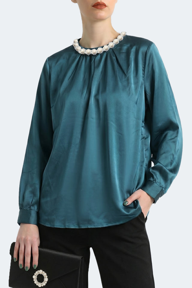 Studded Silk Top