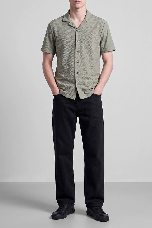 Cuban Collar Textured Shirt