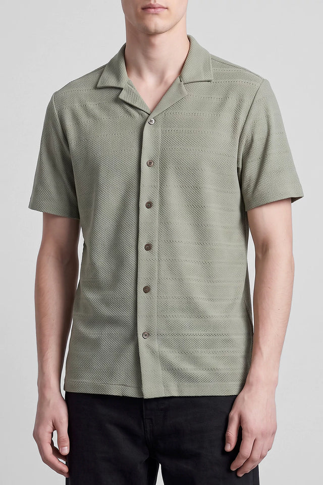 Cuban Collar Textured Shirt
