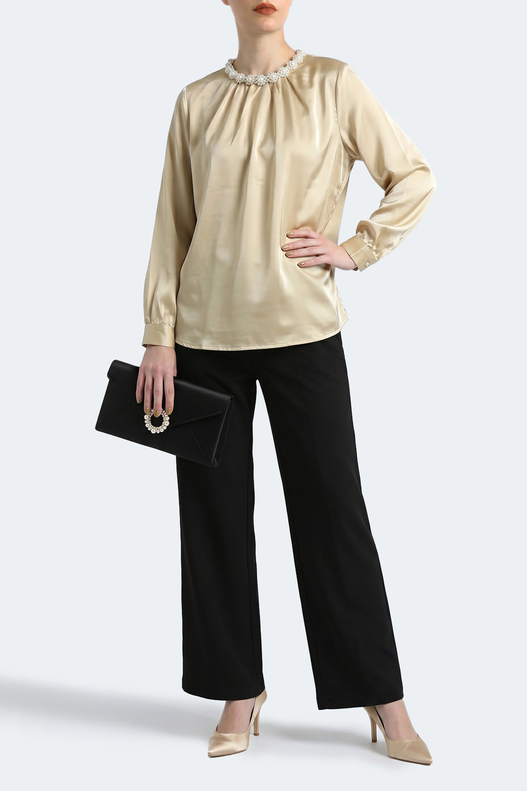 Studded Silk Top