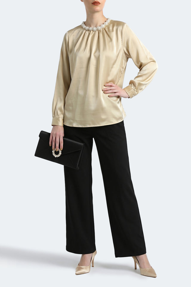 Studded Silk Top