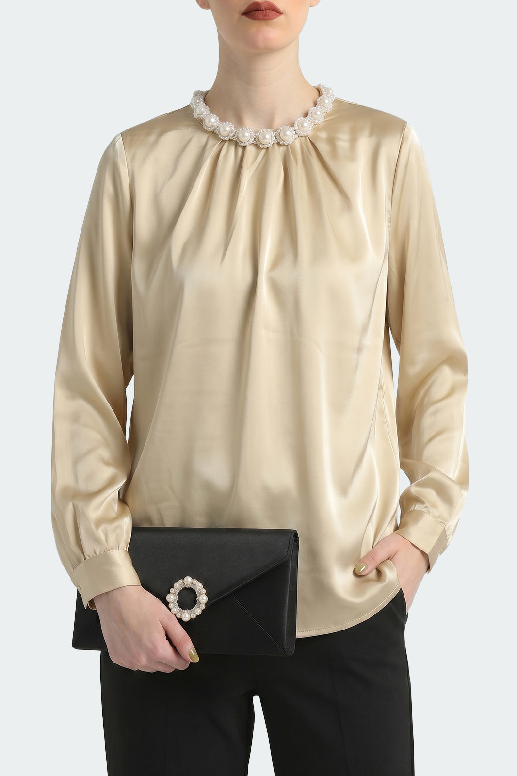 Studded Silk Top