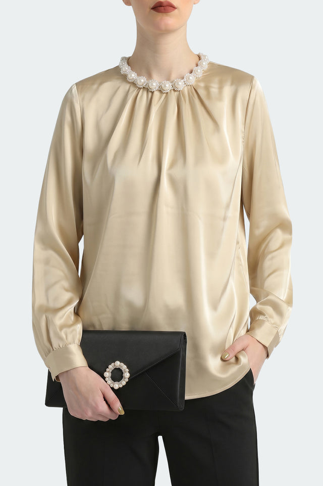 Studded Silk Top