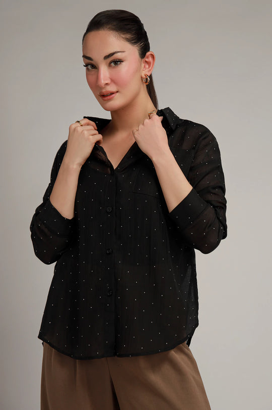 Button Down Textured Shirt