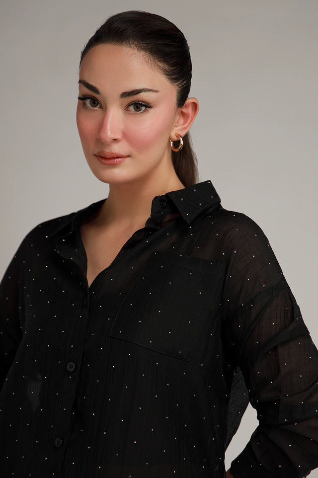 Button Down Textured Shirt