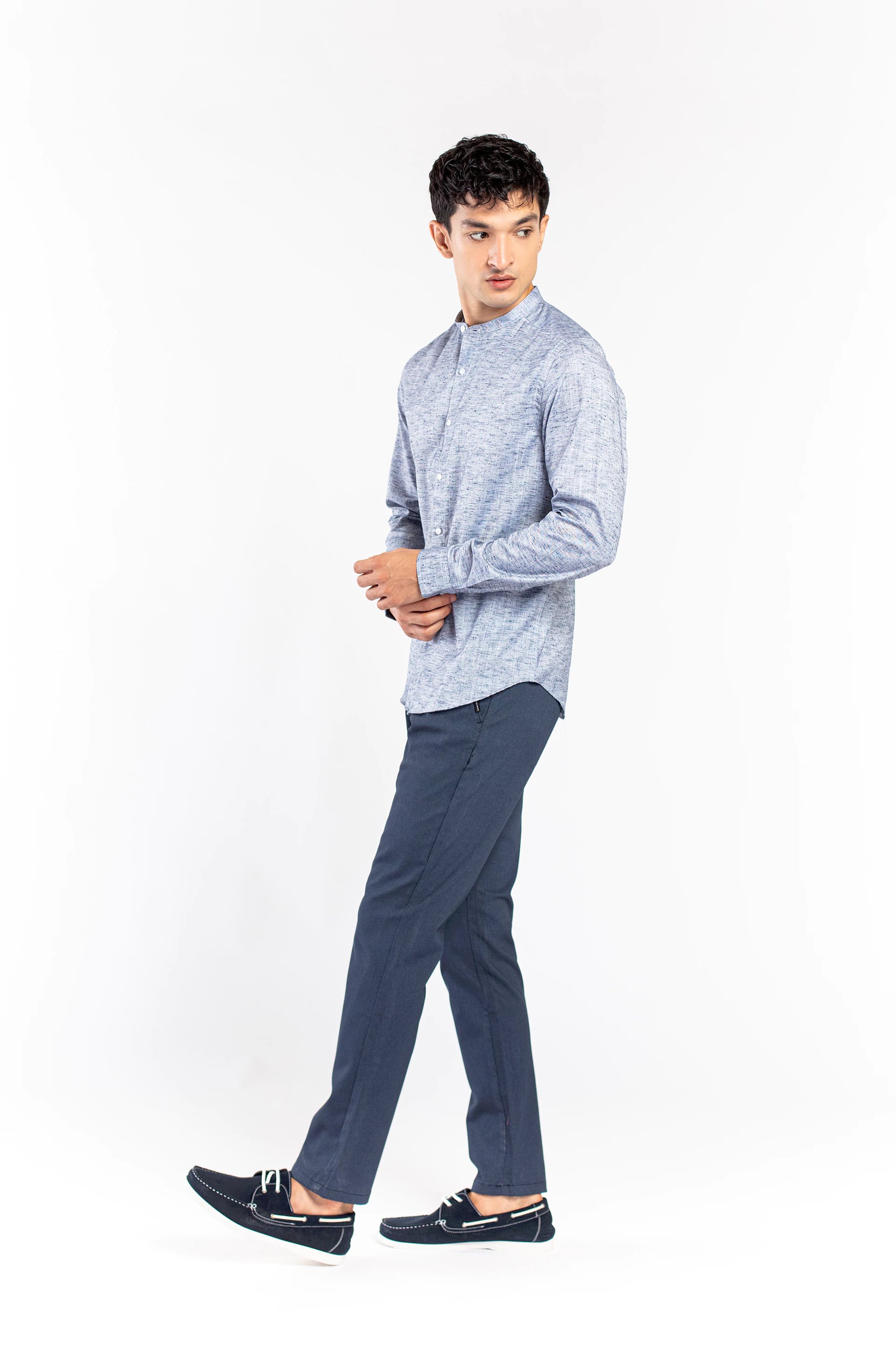 Blue chinos blue shirt on sale