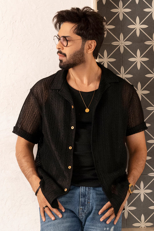 Cuban Collar Textured shirt