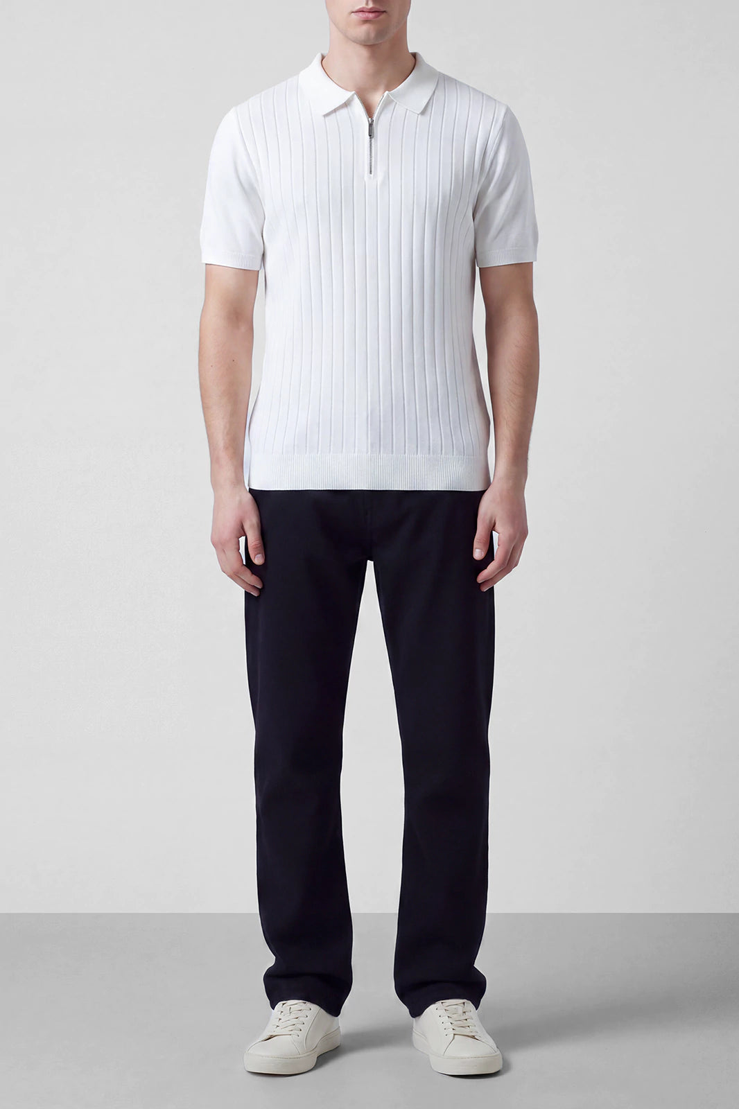 Zipper Textured Polo