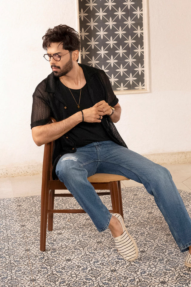 Cuban Collar Textured shirt