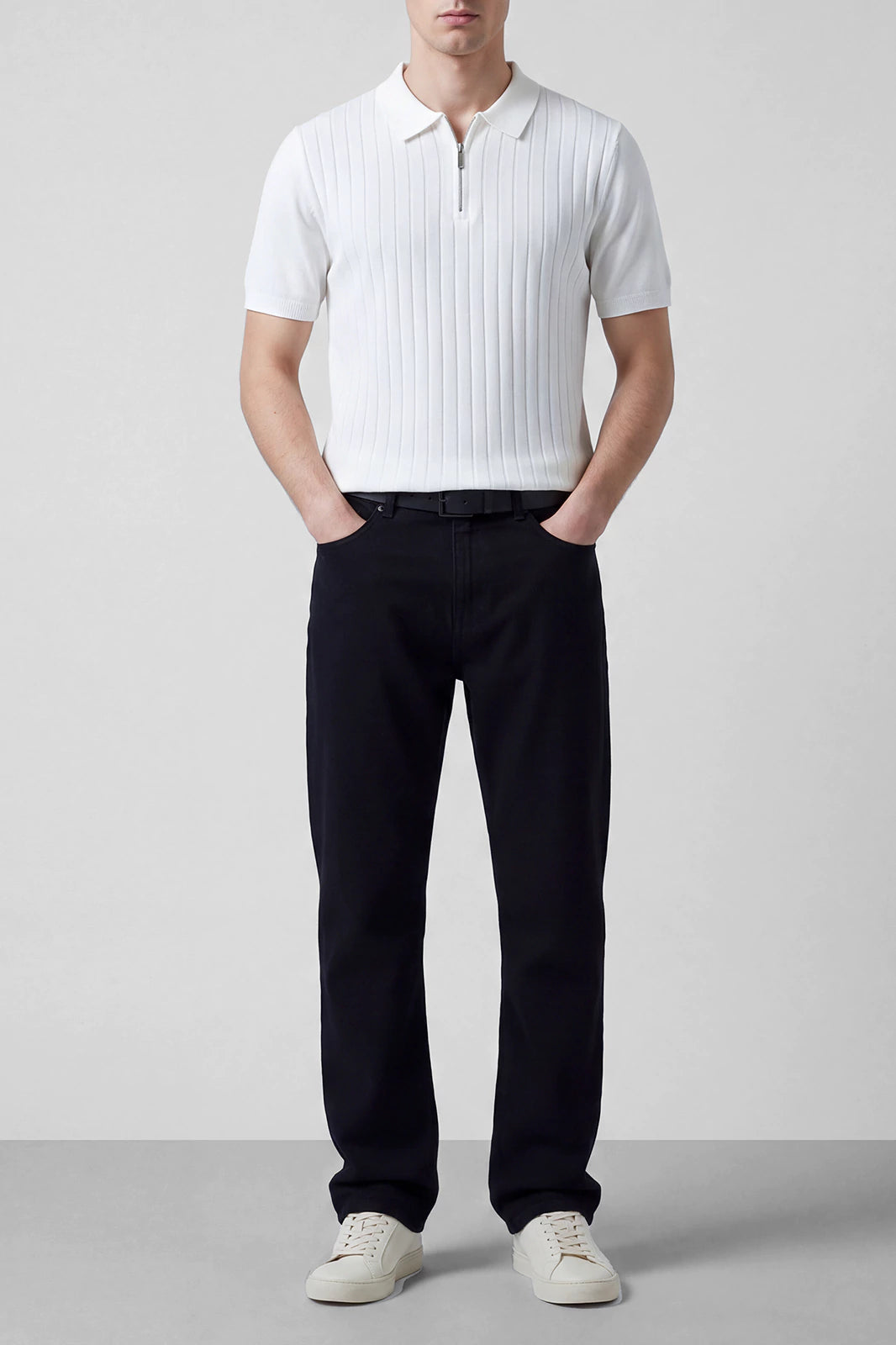 Zipper Textured Polo