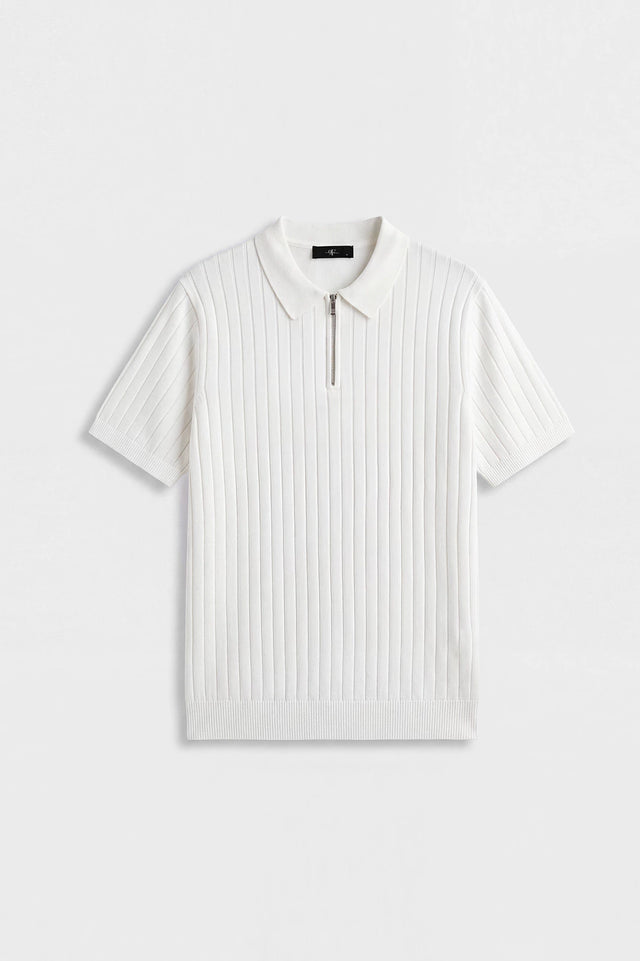Zipper Textured Polo