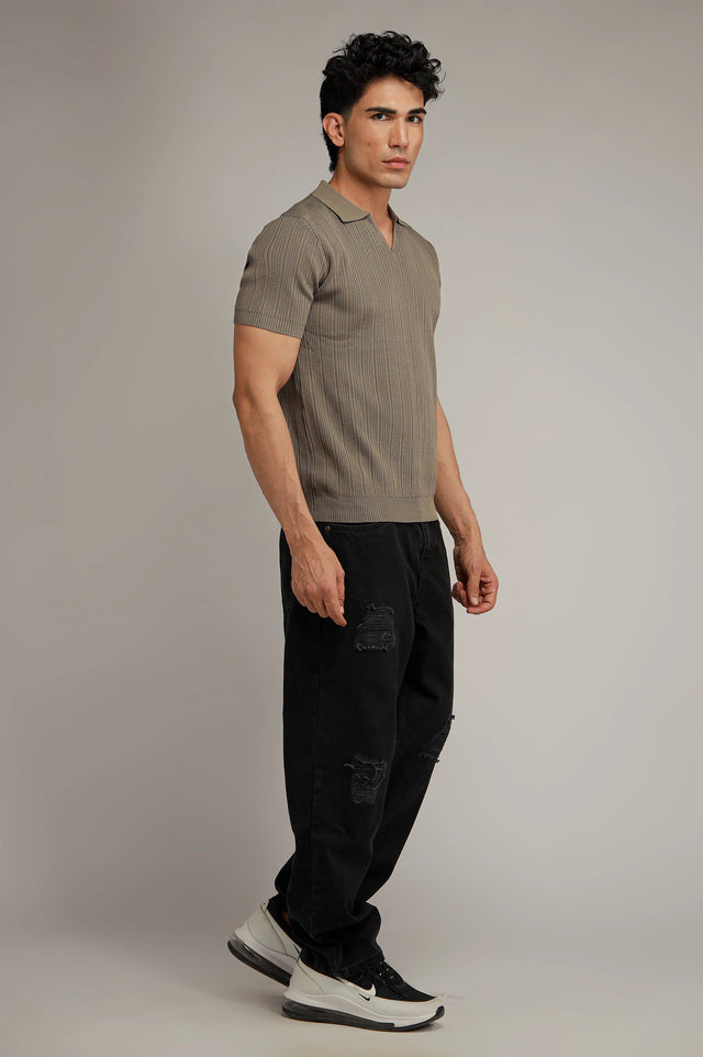 Johnny Collar Textured Polo