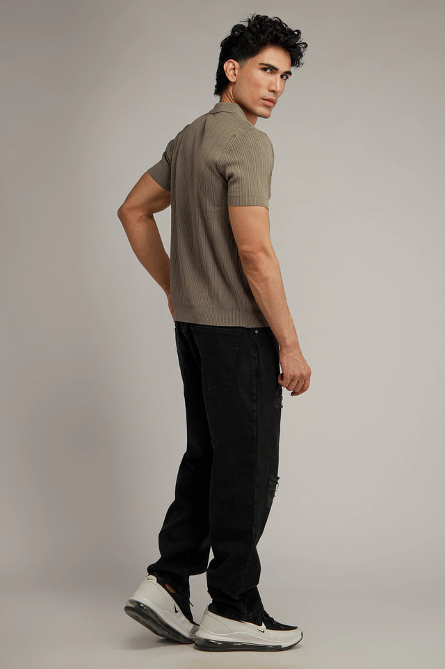 Johnny Collar Textured Polo