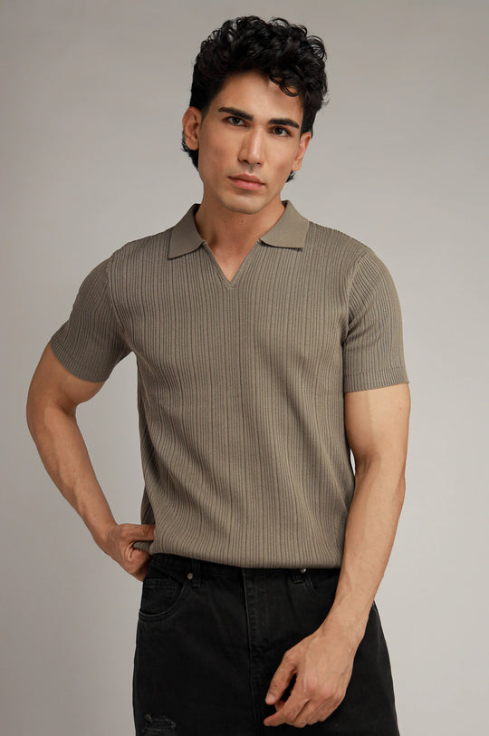Johnny Collar Textured Polo
