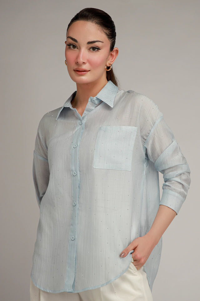 Button Down Textured Shirt