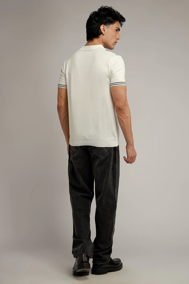 Zipper Textured Polo