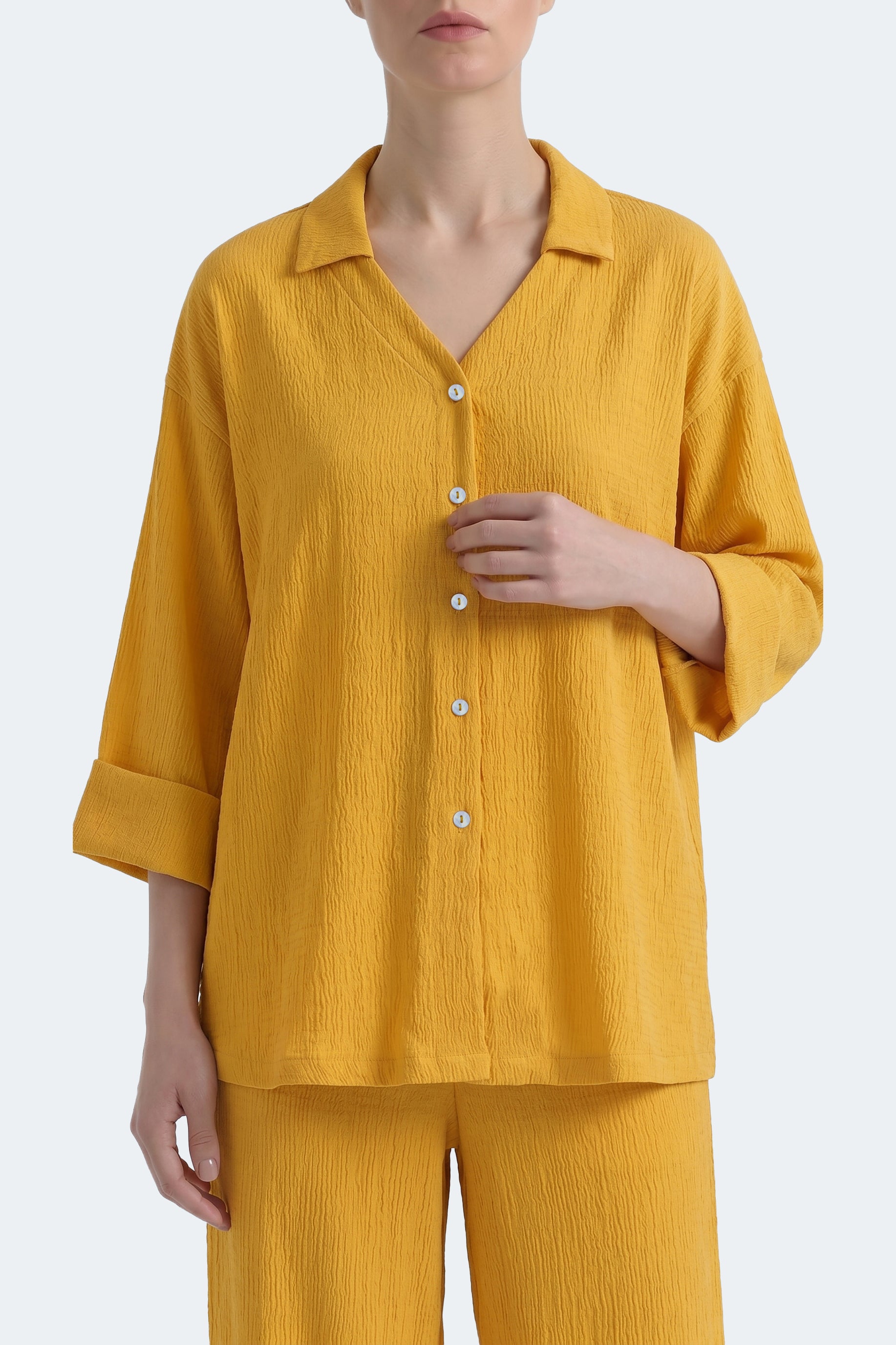 V-Neck Button-Down Co-Ord Set