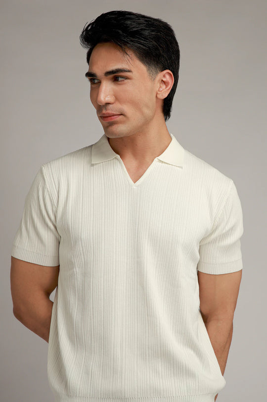 Johnny Collar Textured Polo